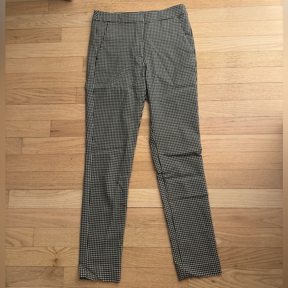 Zara Black and White Checked Slim Chinos